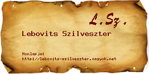 Lebovits Szilveszter névjegykártya